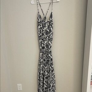 LOFT Monochrome Floral Maxi Dress
